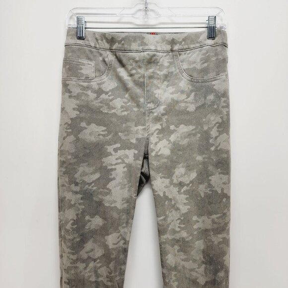 New Spanx Jean-ish Ankle Leggings Stone Wash Camo Pull On Stretch Medium Pants - Picture 9 of 11